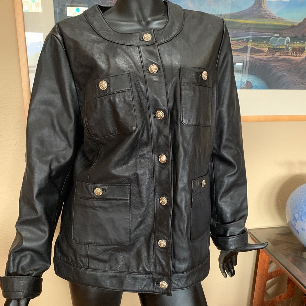 Karl Lagerfeld LEATHER Paris jacket XL! LKNEW